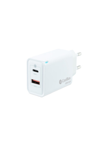 CoolBox CARGADOR GAN 45W USB-C/USB-A PARED