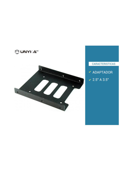 ADAPTADOR UNYKA DISCO 2.5 A 3.5 PARA DISCO SSD 50519