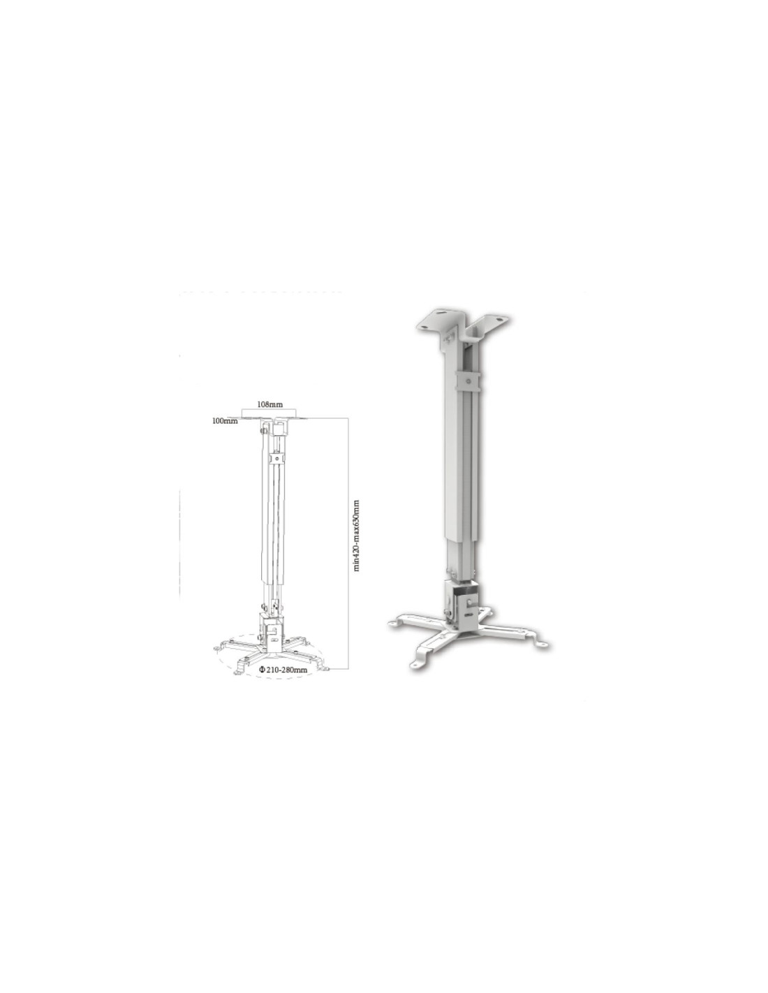 APPROX APPSV00 SOPORTE PARA PROYECTOR DE TECHO BLANCO