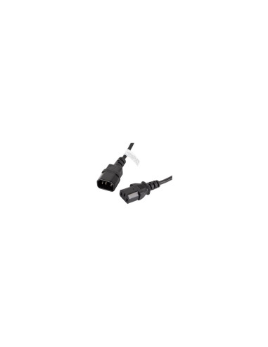Lanberg CA-C13E-10CC-0018-BK cable de transmisión Negro 1,8 m C13 acoplador C14 acoplador