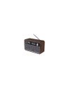 RADIO RETRO SUNSTECH MADERA 2X3W RMS FM BT 4.2 RELOJ Y ALARMA USB SD AUX-IN MP3 MANDO A DISTANCIA MICRO USB CARGA 1800MAH RPBT50