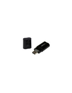 StarTech.com Tarjeta de Sonido Estéreo USB Externa Adaptador Conversor Negro