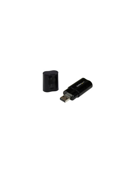 StarTech.com Tarjeta de Sonido Estéreo USB Externa Adaptador Conversor Negro
