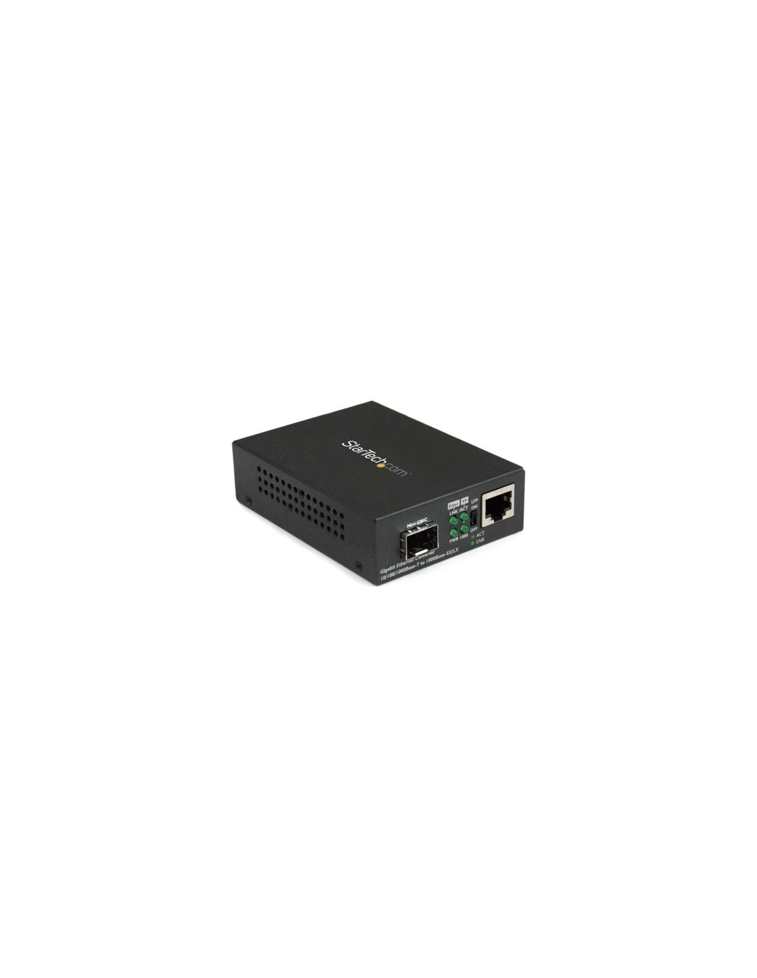 StarTech.com Conversor de Medios Ethernet Gigabit a Fibra con SFP abierto - Negro