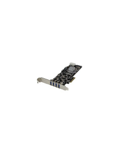 StarTech.com Adaptador Tarjeta PCI Express PCI-E 4 Puertos USB 3.0 UASP 2 Canales de 5Gbps con Alimentación Molex SATA