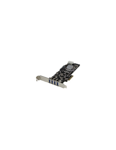 StarTech.com Adaptador Tarjeta PCI Express PCI-E 4 Puertos USB 3.0 UASP 2 Canales de 5Gbps con Alimentación Molex SATA