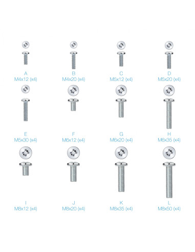 Kit montaje universal tooq para pantallas 68 piezas