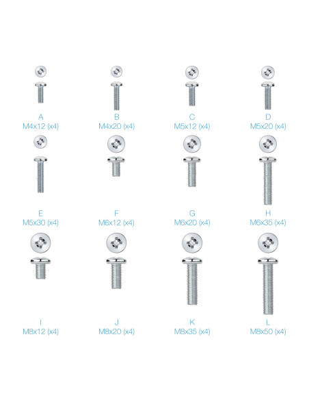 Kit montaje universal tooq para pantallas 68 piezas