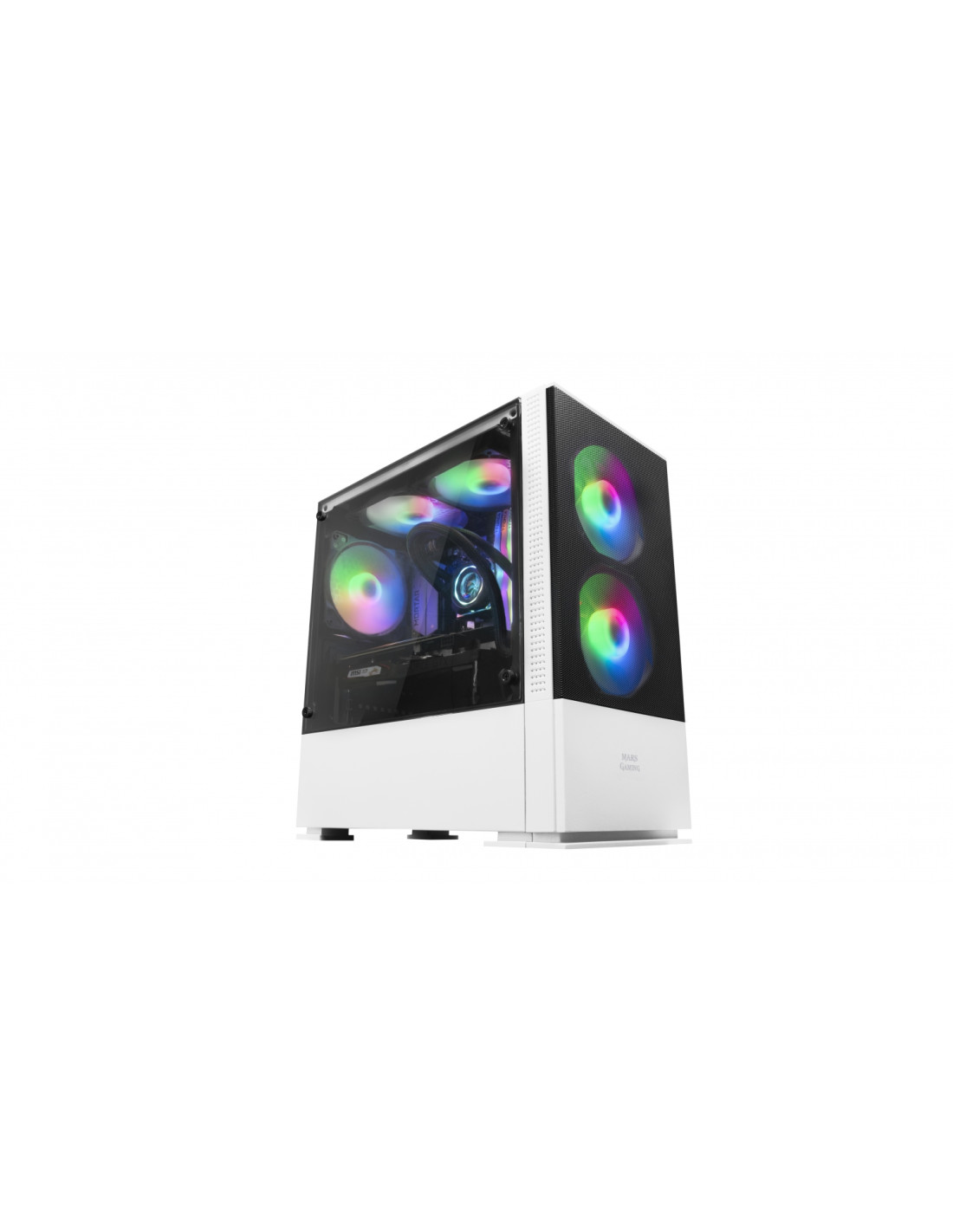 Caja semi torre mars gaming mcz m-atx blanco MCZW