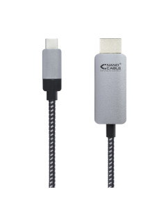 Cable conversor nanocable usb tipo-c macho a hdmi macho 1.8m aluminio negro 10.15.5102 2