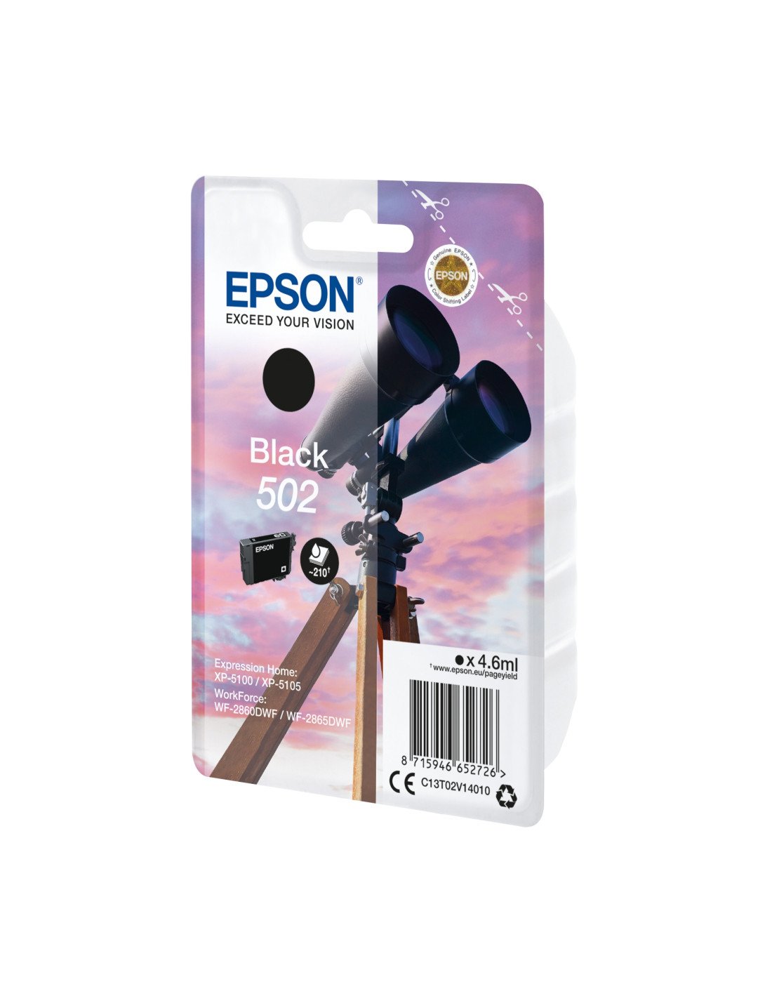 Cartucho Epson Singlepack Black 502 Ink C13T02V14020