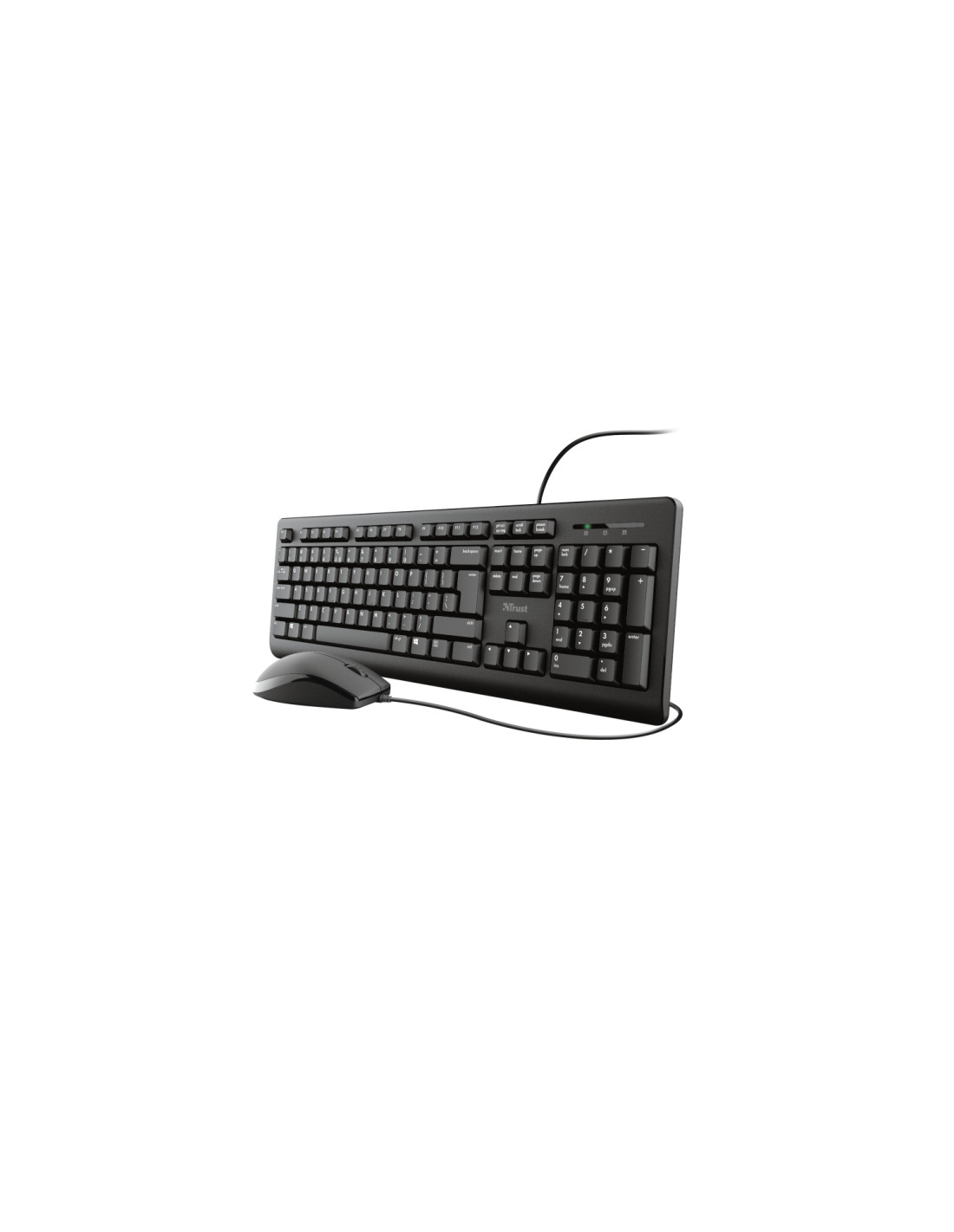 Teclado trust TKM-250 usb estandar + raton ambidextro negro 23977