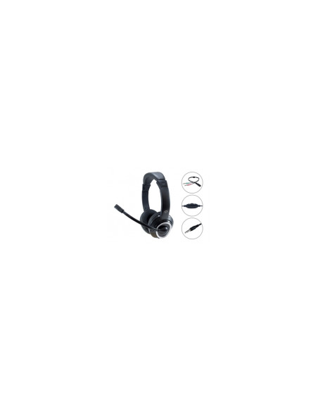Auriculares diadema conceptronic conector de 3.5mm 2m negro POLONA02BA