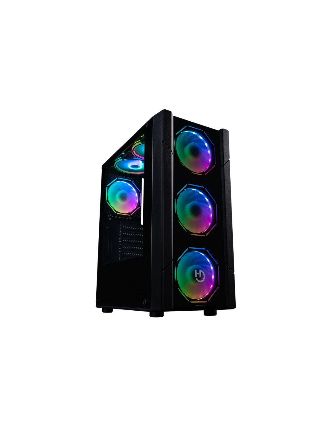Hiditec V30 ARGB caja semitorre gaming spcc vidrio templado negro