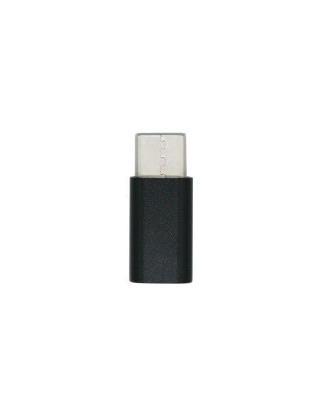 AISENS Mini Adaptador USB-С USB 2.0, Tipo Micro-B/H-USB-С/M, Negro