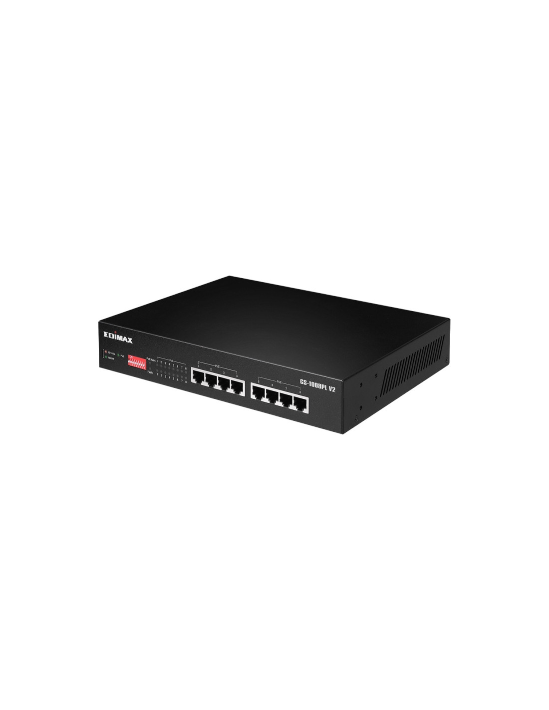 Edimax Switch Gestionado L2 Gigabit Ethernet (10/100/1000) energia sobre ethernet PoE 1U negro