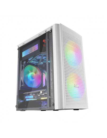 Mars Gaming MC300W Blanco, Caja PC Micro ATX, Cristal Templado,