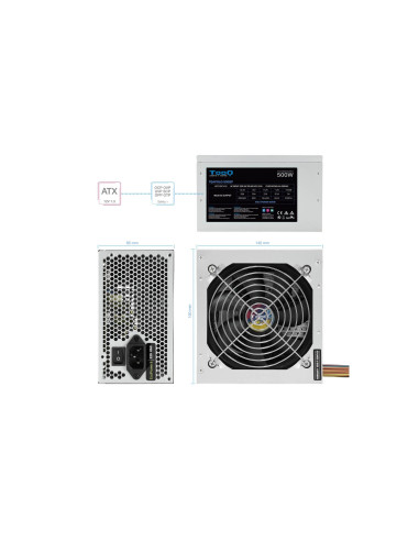 TooQ TQAPOLO-500SP unidad de fuente de alimentación 500 W 20+4 pin