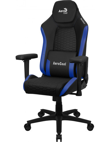 Aerocool CROWNBB Azul, Silla Gaming Ergonómica, Cojines Ajustables,