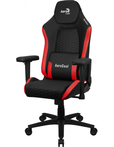 Aerocool CROWNBR Rojo, Silla Gaming Ergonómica, Cojines Ajustables,
