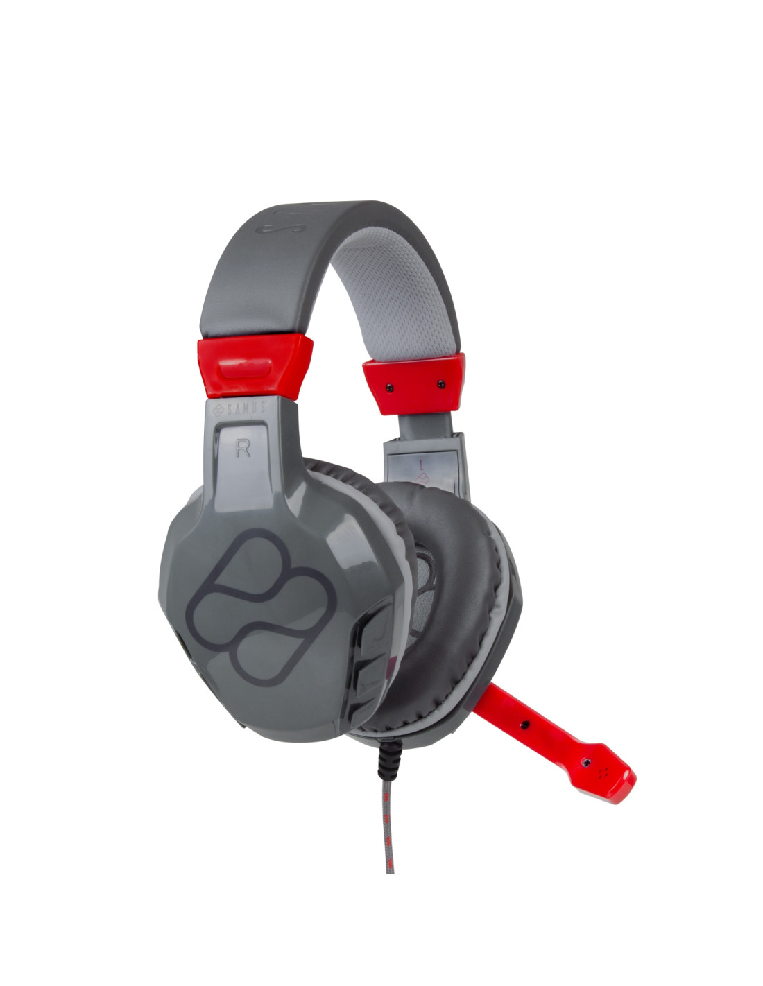 FR-TEC Samus Auriculares Alámbrico Diadema Juego Negro, Gris, Rojo
