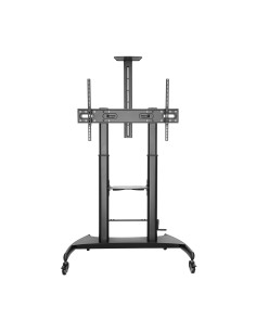 AISENS Soporte de Suelo ECO con Ruedas y Manivela, Bandeja para DVD y