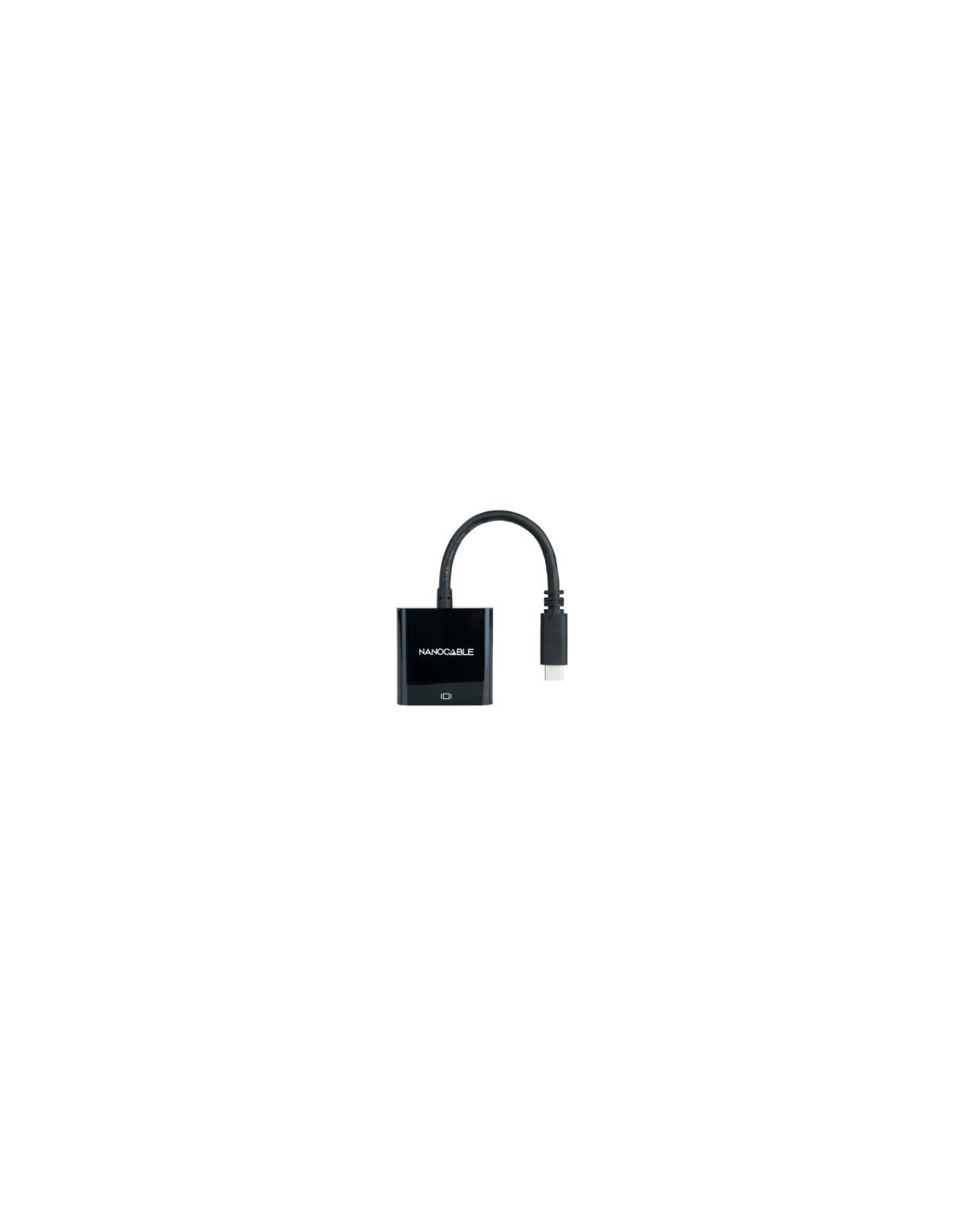 Nanocable Conversor USB-C a VGA, USB-C/M-VGA/H, Negro, 10 cm