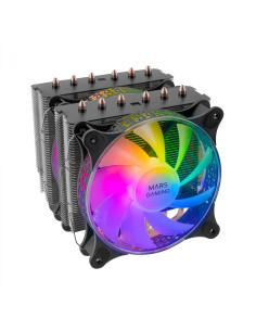 Mars Gaming Disipador CPU, Doble Torre Refrigeración, 6 Heatpipes