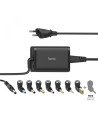 HAMA  Cargador universal portátil, con 7 adaptadores, de 15-19V/65W, Enchufe Europeo, Color negro