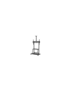 AISENS Soporte de Suelo ECO con Rueda, Bandeja para DVD y Soporte de 2