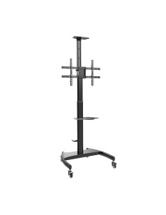 AISENS Soporte de Suelo ECO con Ruedas y Manivela, Bandeja para DVD y