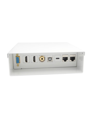 AISENS Caja de Conexiones VGA+JACK3.5+2xHDMI+1xUSB-C+1xUSB-B+2xRJ45 Cat.6A STP, Blanco