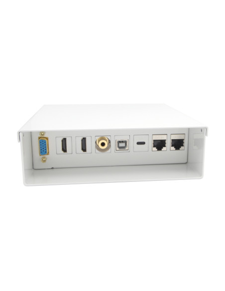AISENS Caja de Conexiones VGA+JACK3.5+2xHDMI+1xUSB-C+1xUSB-B+2xRJ45 Cat.6A STP, Blanco