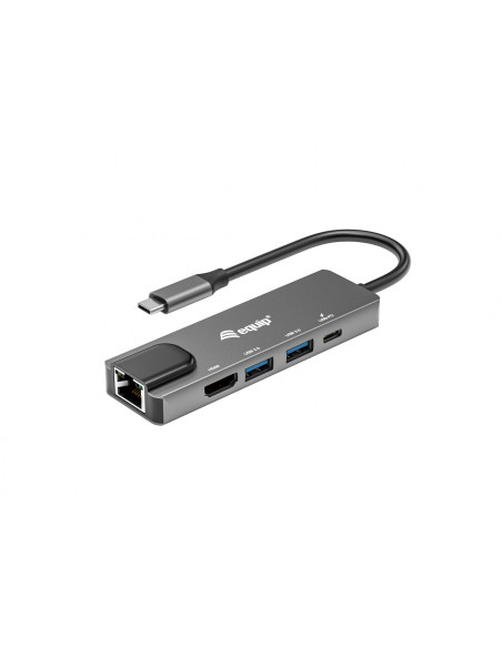 Equip Adaptador multifunción USB-C 5 en 1, HDMI , Gigabit LAN, USB