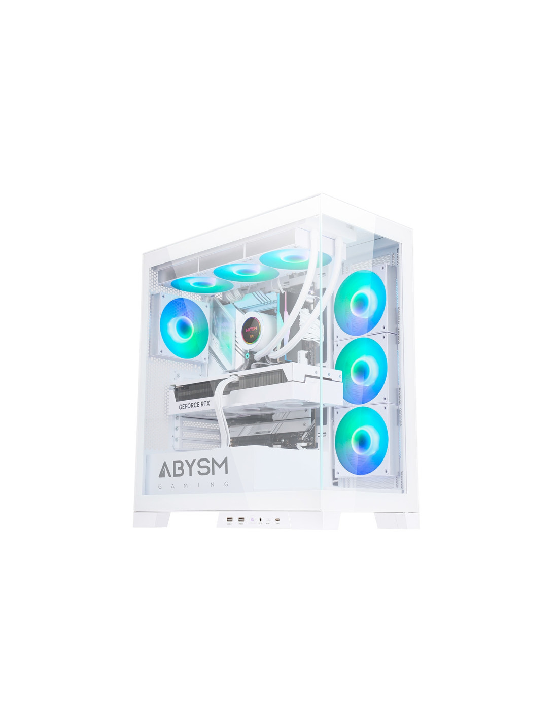 ABYSM Danube Sava H500 White Escritorio Transparente, Blanco