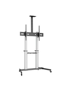 AISENS Soporte de suelo PRO con ruedas, bandeja para DVD y soporte de