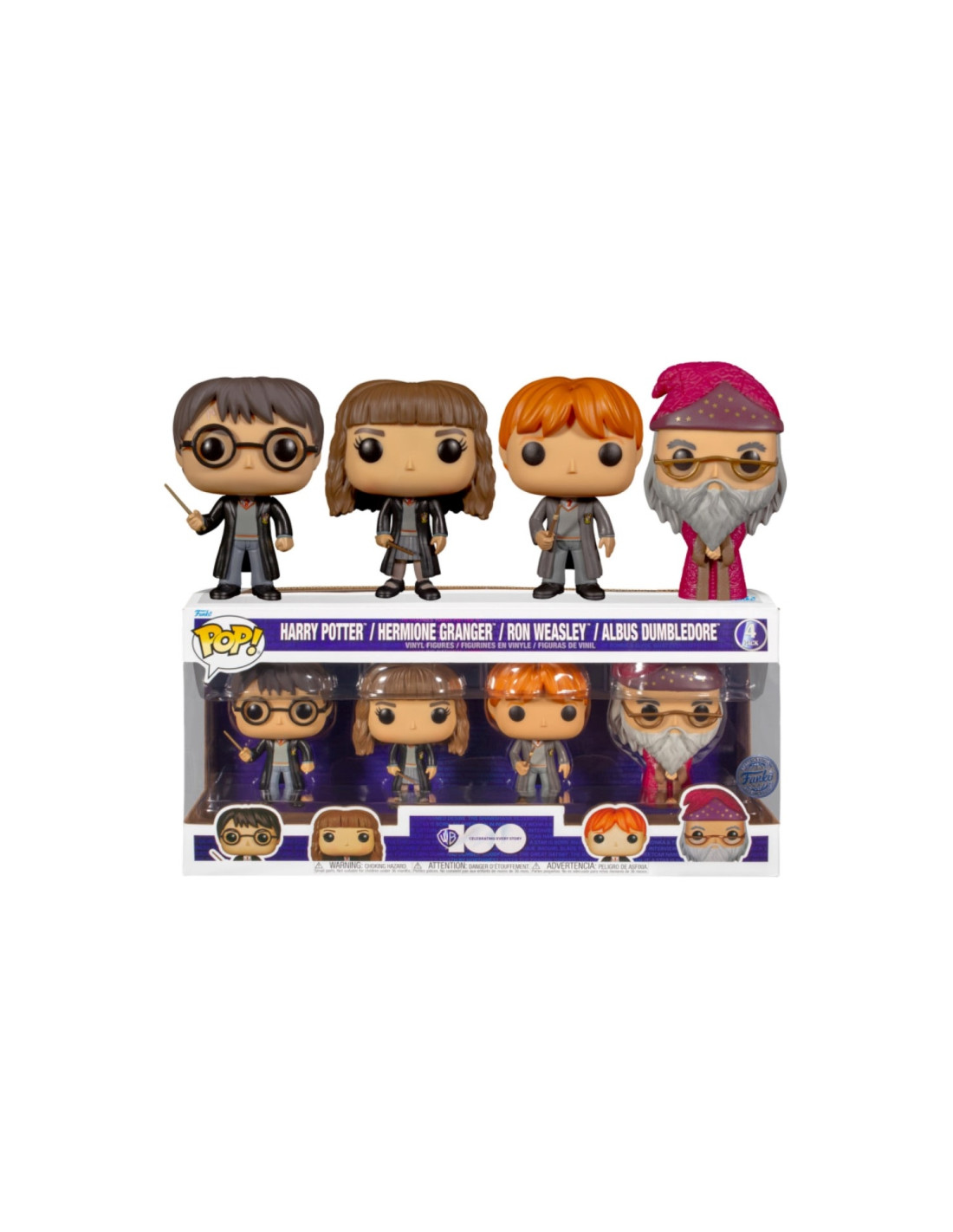 Funko pop harry potter pack 4 figuras harry hermione dumbledore ron