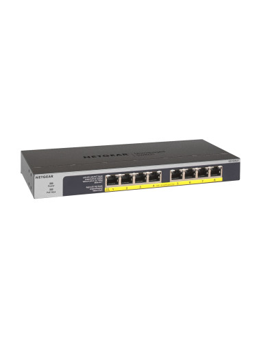 Netgear No administrado Gigabit Ethernet (10/100/1000) EnergÍ­a sobre Ethernet (PoE) 1U Negro, Gris