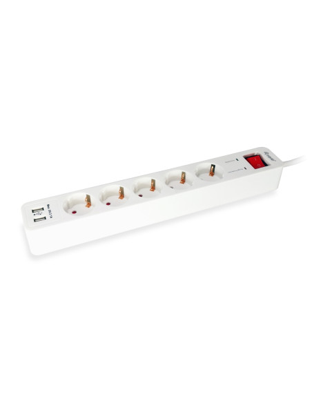 Equip 245554 base múltiple 1,8 m 5 salidas AC Interior Blanco