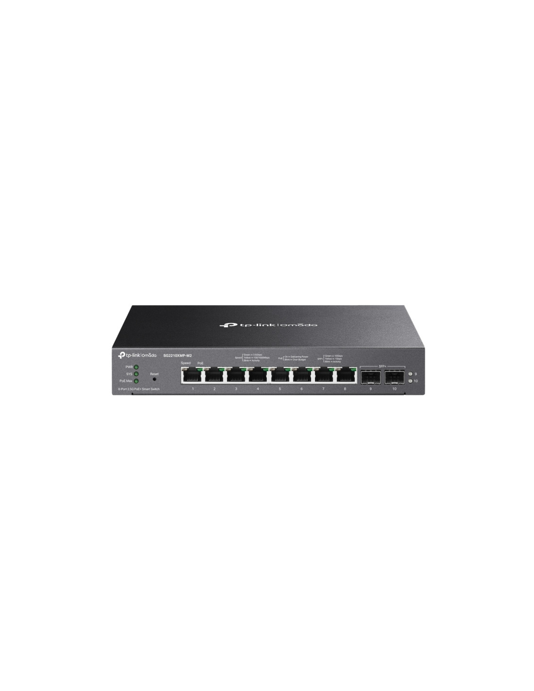 TP-Link Omada SG2210XMP-M2 switch Gestionado L2/L2+ 2.5G Ethernet (100/1000/2500) EnergÍ­a sobre Ethernet (PoE) Negro