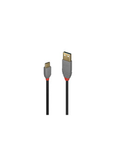 Lindy 36887 cable USB USB 2.0 2 m USB A USB C 0,48 Gbit/s Negro, Gris