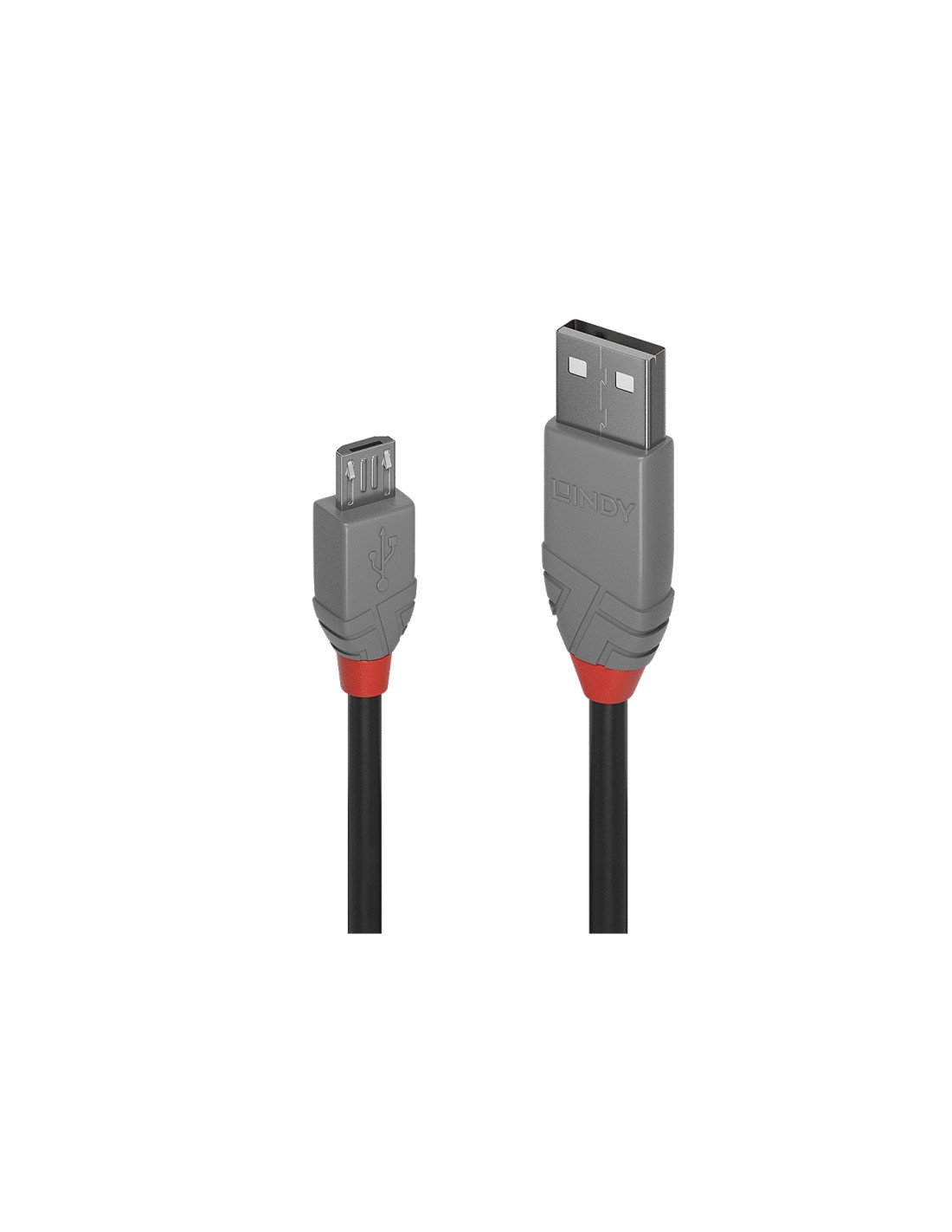 Lindy 36732 cable USB 1 m USB 2.0 USB A Micro-USB B Negro, Gris