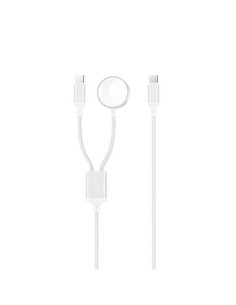 CABLE 2 EN 1 60W TIPO C + CABLE CARGA MAGNETICA APPLE WATCH BLANCO