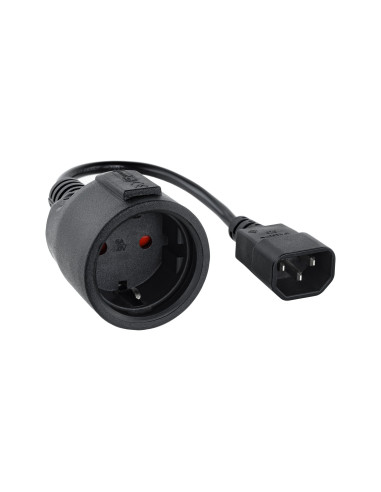 Nanocable Cable Adaptador C14/M a CEE7/H, 16A, 50 cm