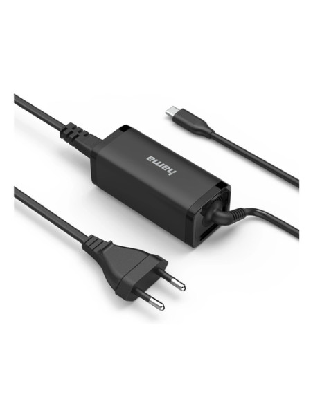 Hama 00200023 adaptador e inversor de corriente Interior 65 W Negro