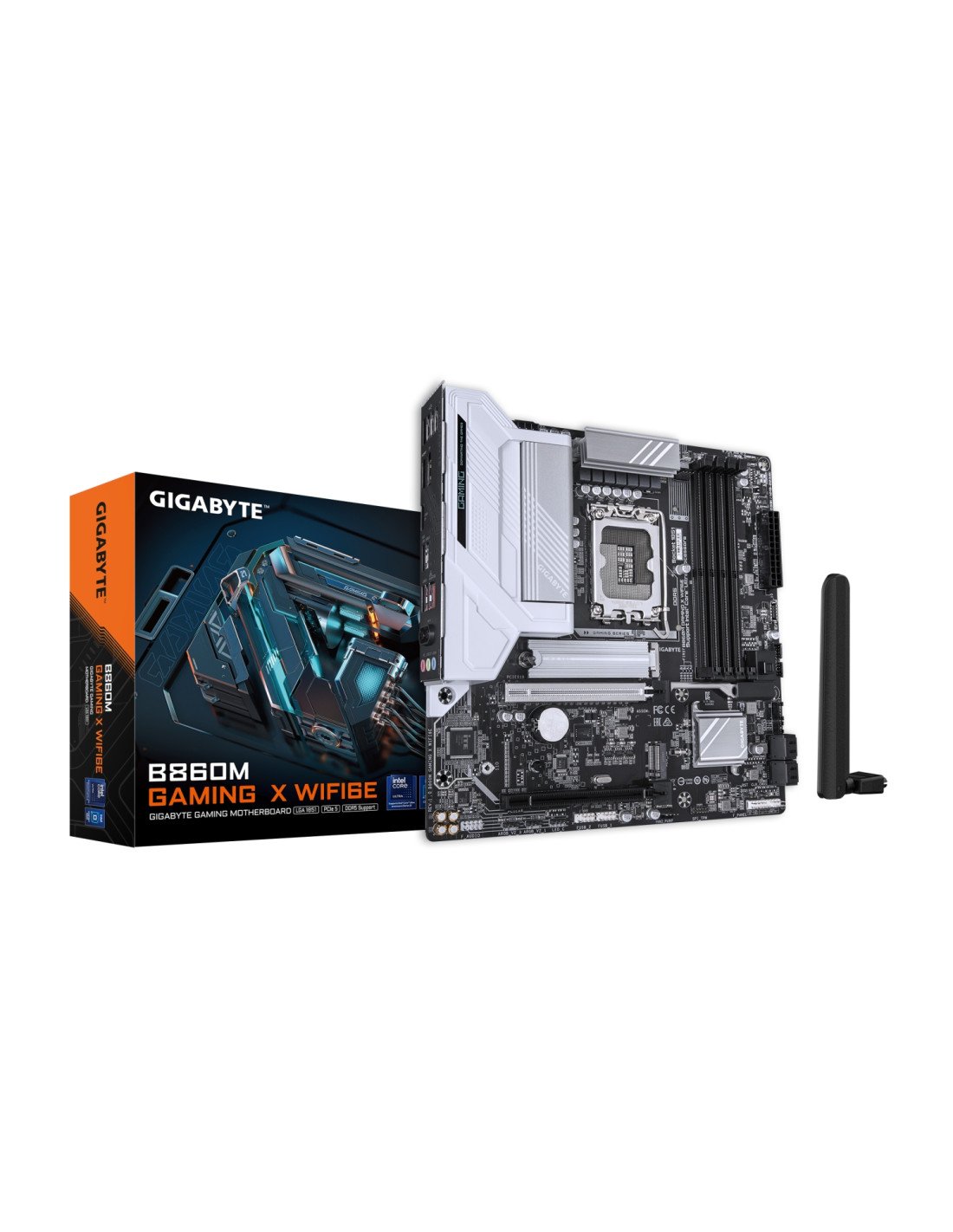 GIGABYTE B860M GAMING X WIFI6E Placa base - CPUs Intel Core Ultra, VRM de 8+1+2+2 fases, hasta 9200MHz DDR5, 1xPCIe 5.0 + 1xPCIe