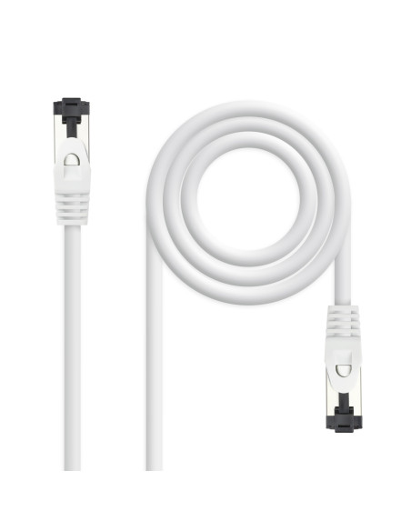 Nanocable Cable de Red Latiguillo Cat.8.1 2GHz LSZH SSTP AWG26, Blanco, 0.5 m