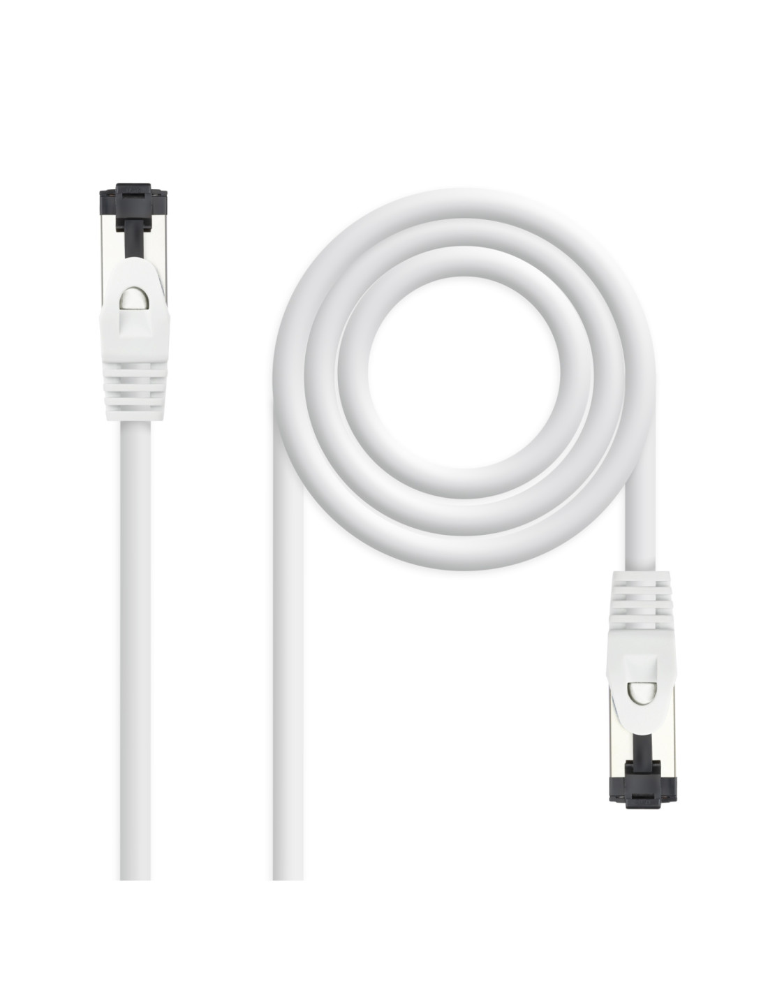 Nanocable Cable de Red Latiguillo Cat.8.1 2GHz LSZH SSTP AWG26, Blanco, 0.5 m
