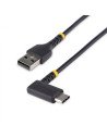 StarTech.com Cable 2m USB A a USB C Acodado - en Íngulo Recto - Cable USB-C de Carga Rápida - de Alta Resistencia - USB 2.0 