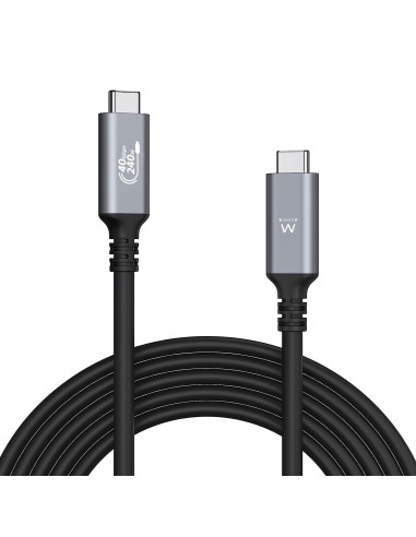 Ewent EC1070 cable USB USB4 Gen 3x2 1 m USB C 40 Gbit/s 240 W Negro